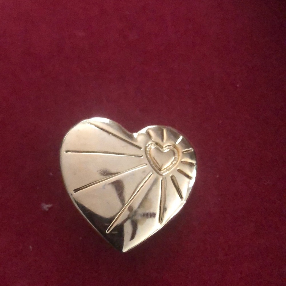 Heat pin by The Variety Club. With starburst and heart engraved on front.